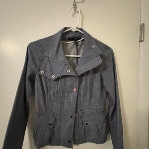 White House Black Market Blue Utility Jacket